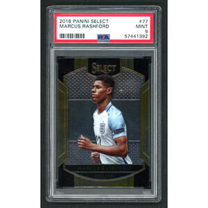 2016 Panini Select #77 Marcus Rashford  Rookie Card (RC) England PSA 9 Mint